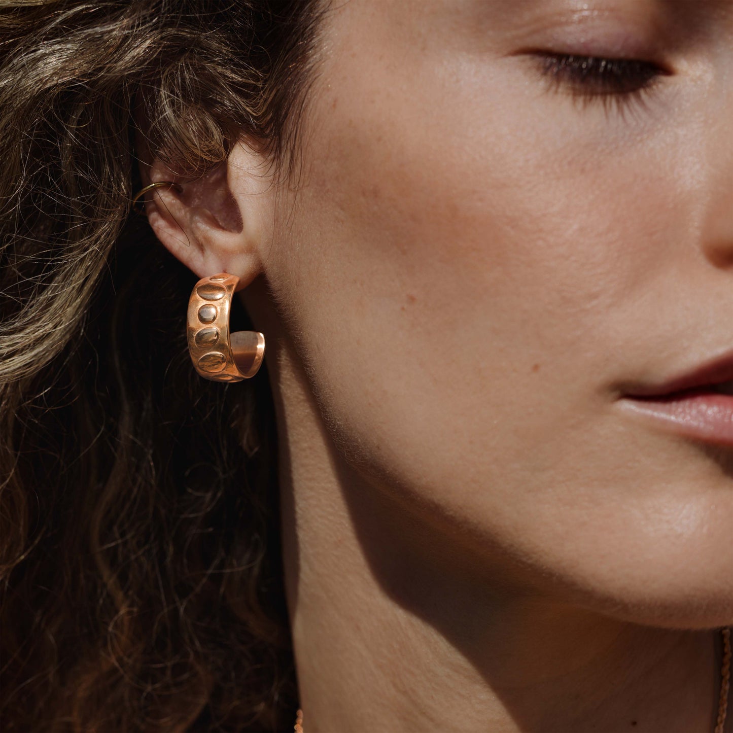 Boho Beads Hoop Studs Roségold