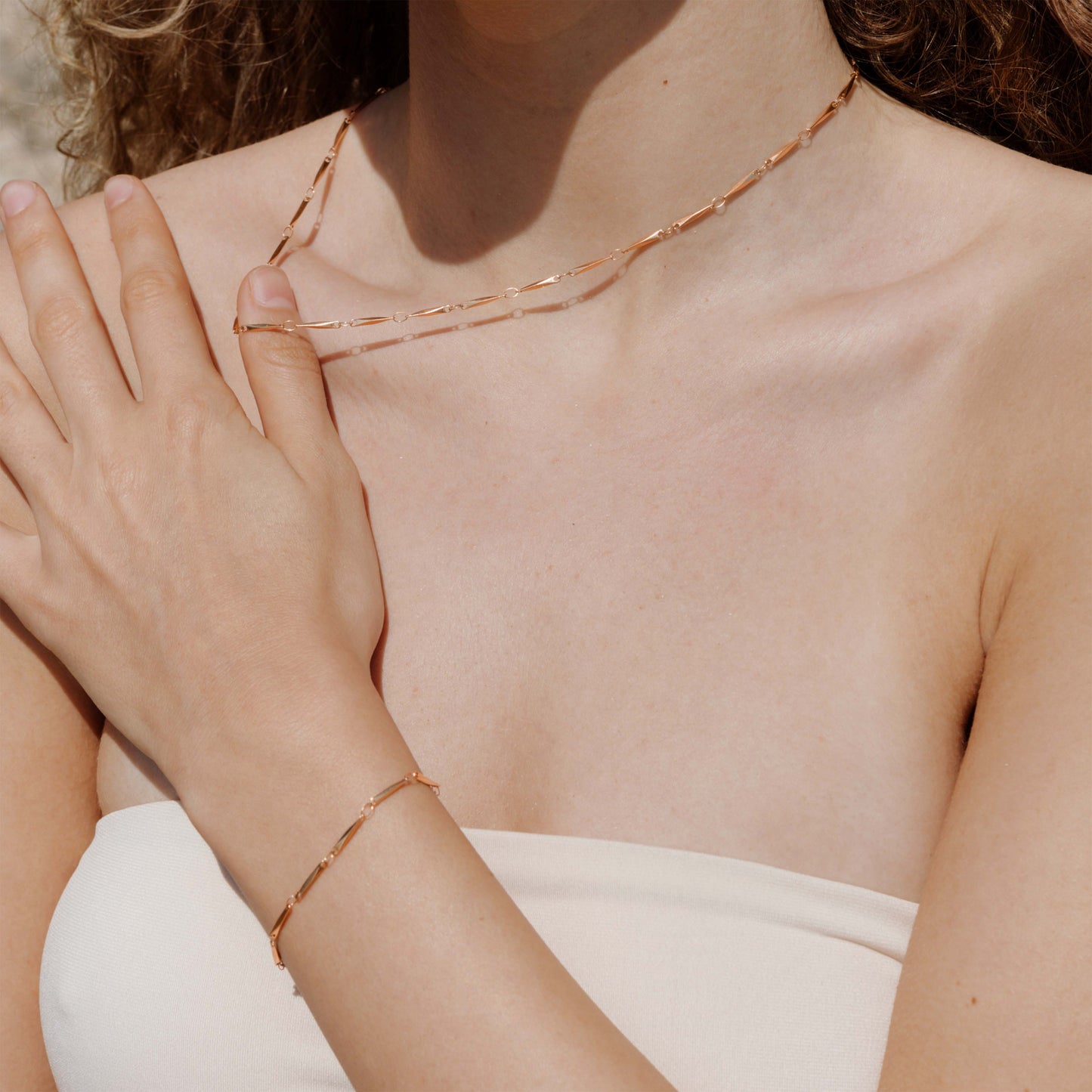 Curved Links Bundle Roségold