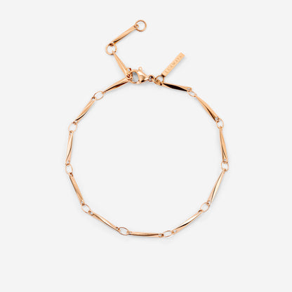 Curved Links Bracelet Roségold