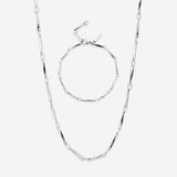 Curved Links Bundle Silber