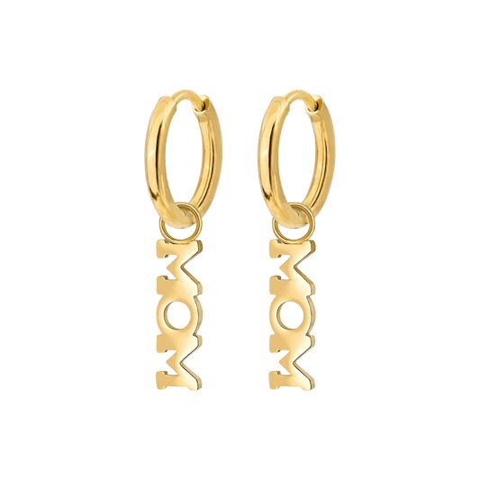 Mom Forever Hoop Set Small Gold