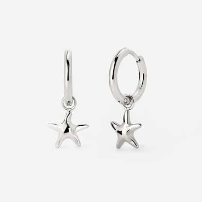Sea Star Hoop Set Small Silber