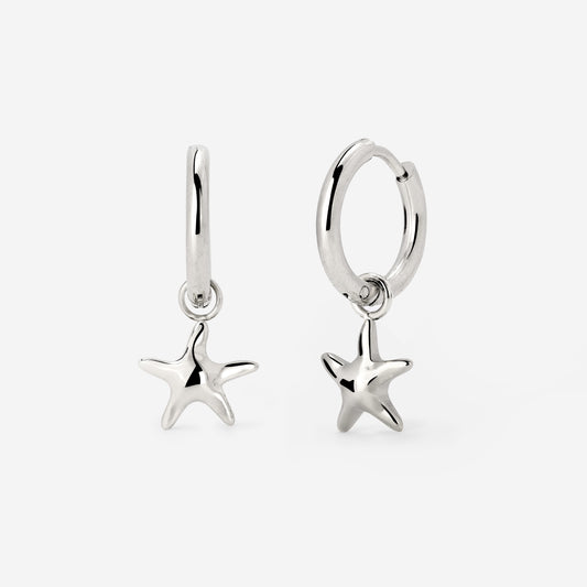 Sea Star Hoop Set Small Silber