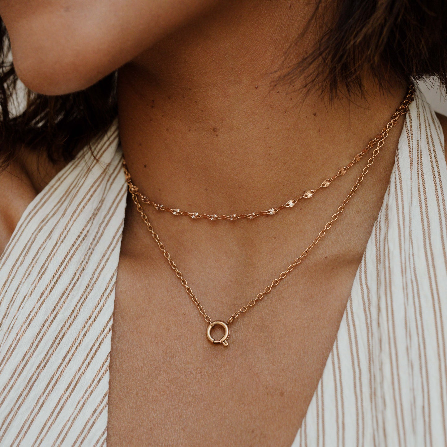 Classic Chain Charm Necklace Roségold