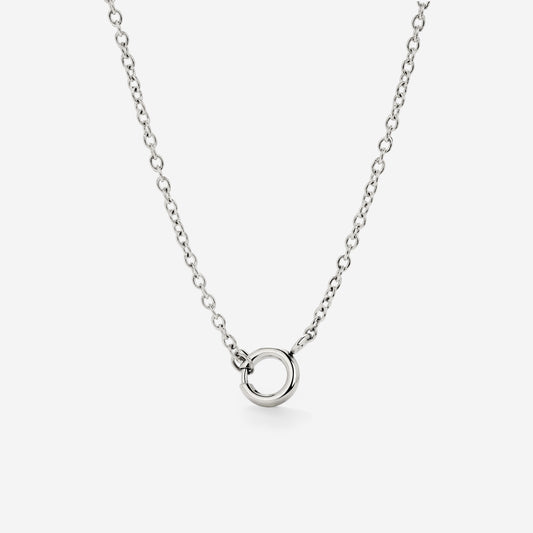Classic Chain Charm Necklace Silber