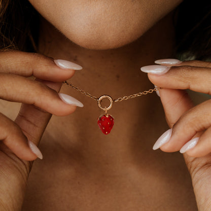 Strawberry Classic Chain Necklace Set Roségold