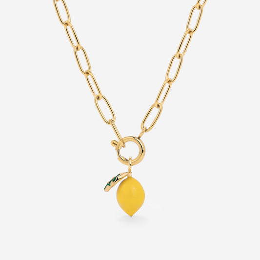 Lemony Oval Links Necklace Set Gold