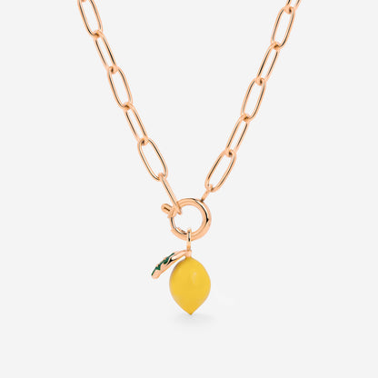 Lemony Oval Links Necklace Set Roségold