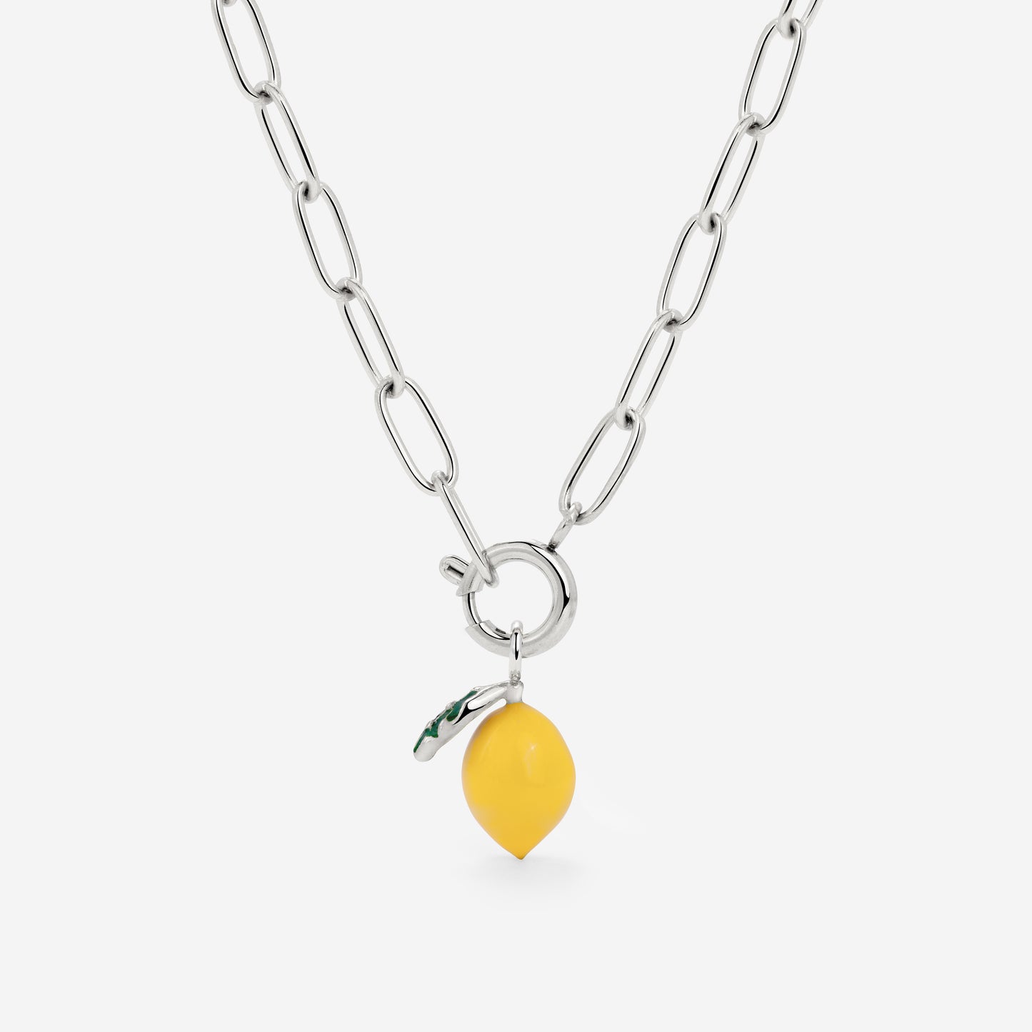 Lemony Oval Links Necklace Set Silber
