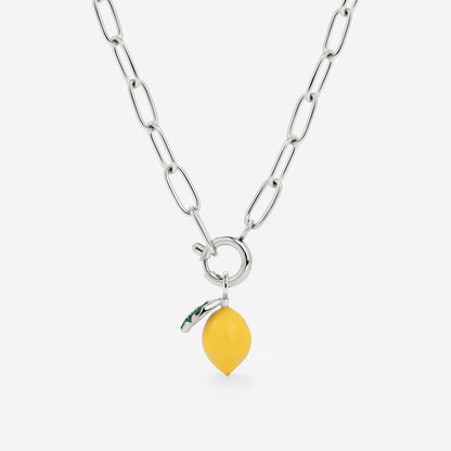 Lemony Oval Links Necklace Set Silber