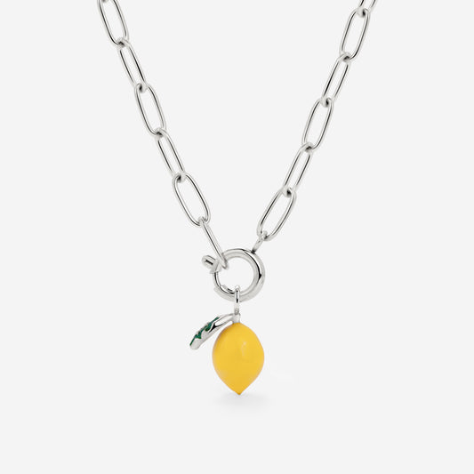 Lemony Oval Links Necklace Set Silber