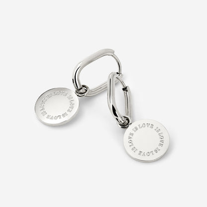 Love is Love Oval Hoop Set Baby Silber