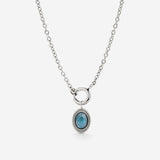 Ocean Agate Classic Chain Necklace Set Silber