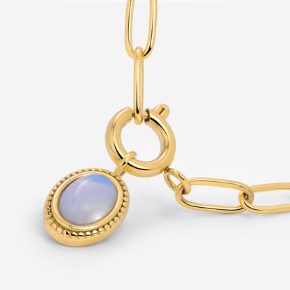 Opaline Oval Links Necklace Set Gold