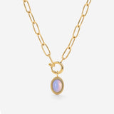 Opaline Oval Links Necklace Set Gold