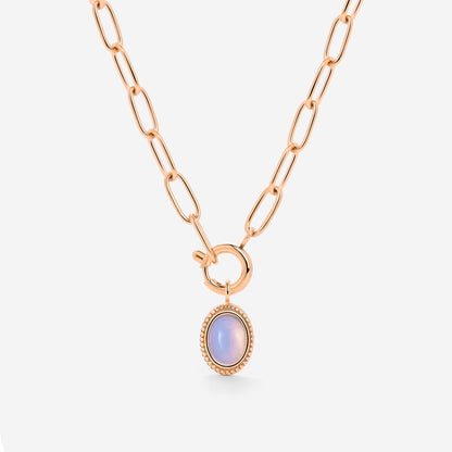 Opaline Oval Links Necklace Set Roségold