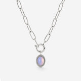 Opaline Oval Links Necklace Set Silber