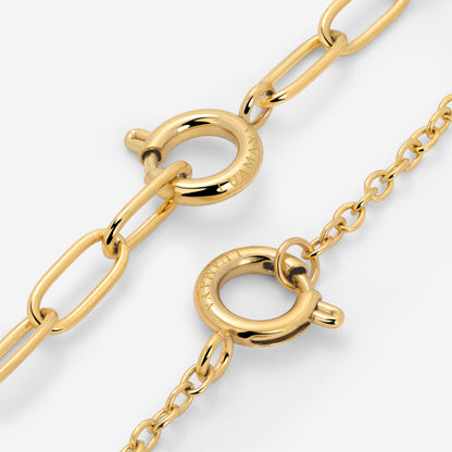 Oval Links Charm Necklace Gold