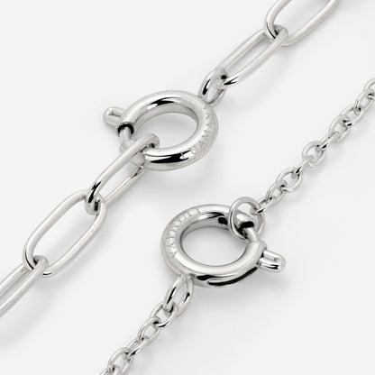Classic Chain Charm Necklace Silber