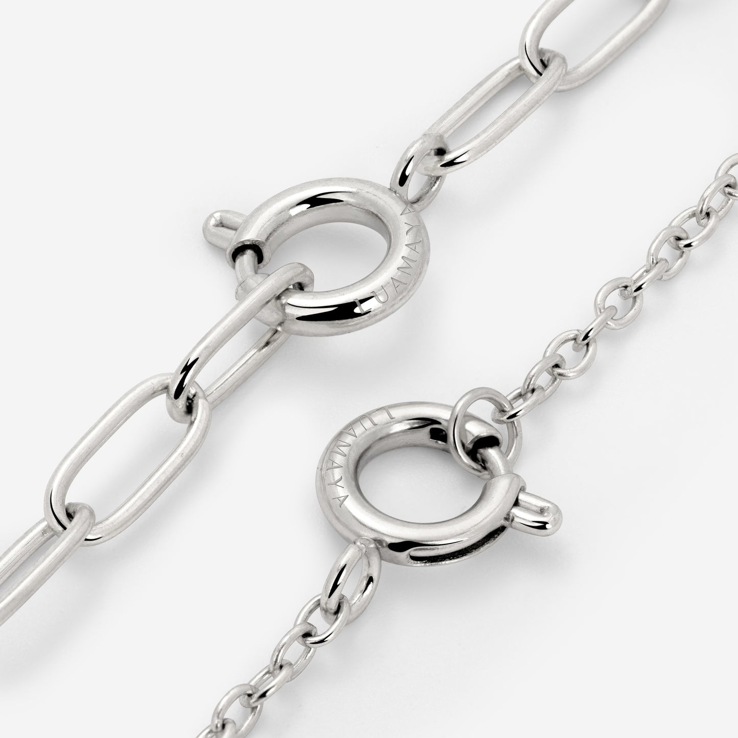 Oval Links Charm Necklace Silber