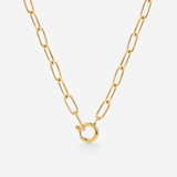 Oval Links Charm Necklace Gold