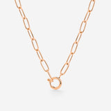 Oval Links Charm Necklace Roségold