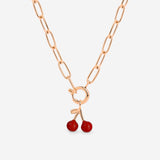 Very Cherry Oval Links Necklace Set Roségold