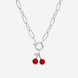 Very Cherry Oval Links Necklace Set Silber