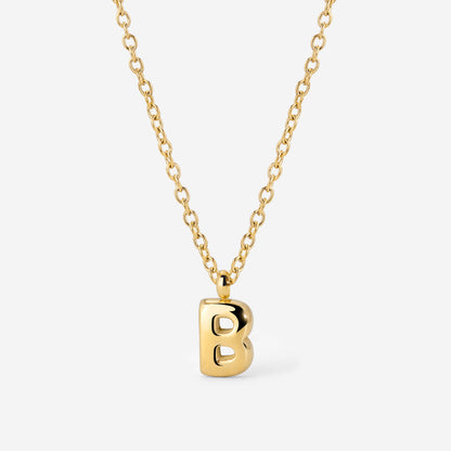 Bubble Letter Necklace Gold