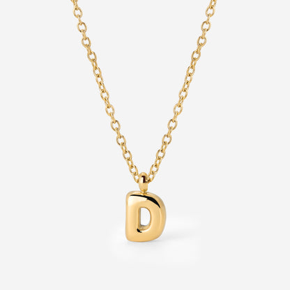 Bubble Letter Necklace Gold