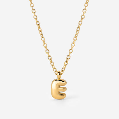 Bubble Letter Necklace Gold