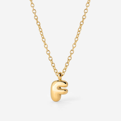 Bubble Letter Necklace Gold