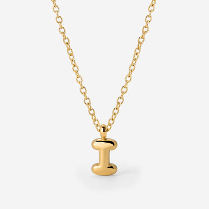Bubble Letter Necklace Gold