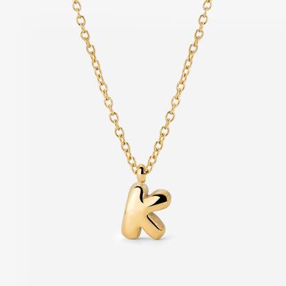 Bubble Letter Necklace Gold
