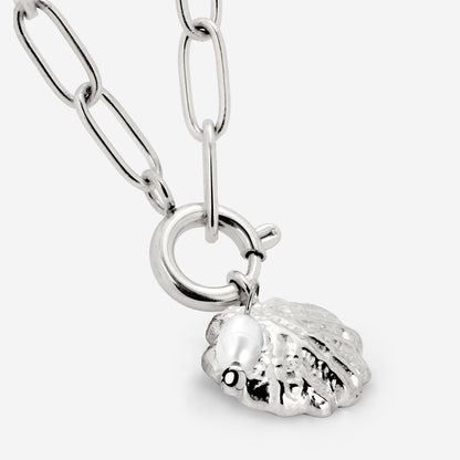 Ocean Lovers Oval Links Necklace Set Silber