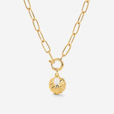 Ocean Lovers Oval Links Necklace Set Gold