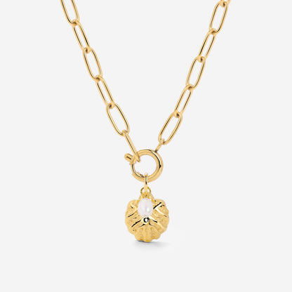 Ocean Lovers Oval Links Necklace Set Gold