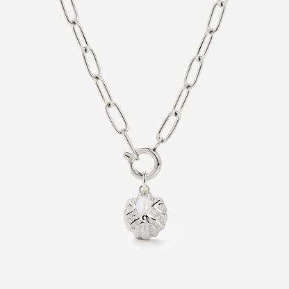 Ocean Lovers Oval Links Necklace Set Silber