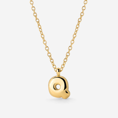 Bubble Letter Necklace Gold