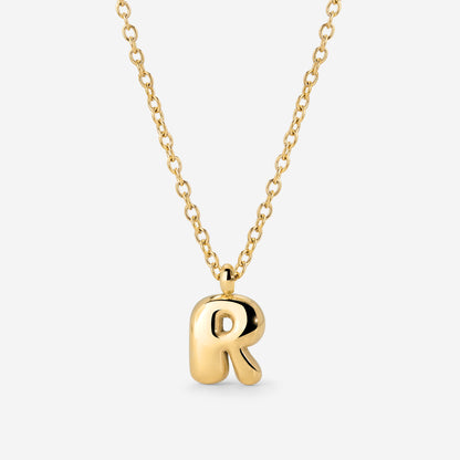 Bubble Letter Necklace Gold