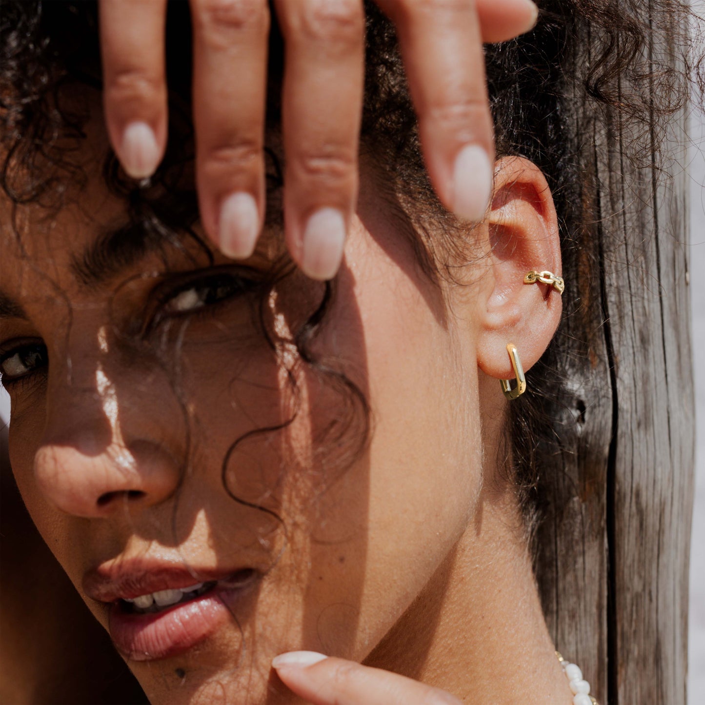 Square Hoops Gold