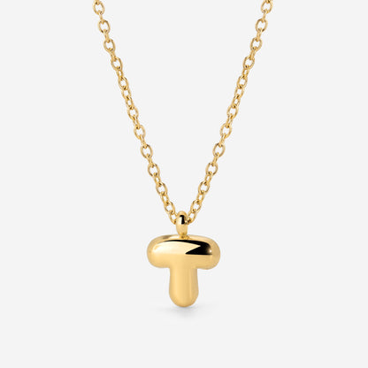 Bubble Letter Necklace Gold