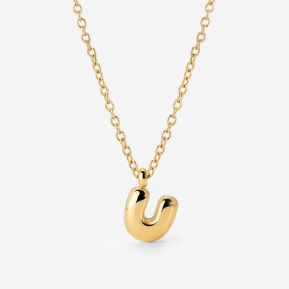 Bubble Letter Necklace Gold