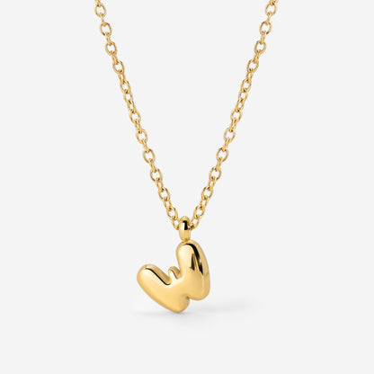 Bubble Letter Necklace Gold