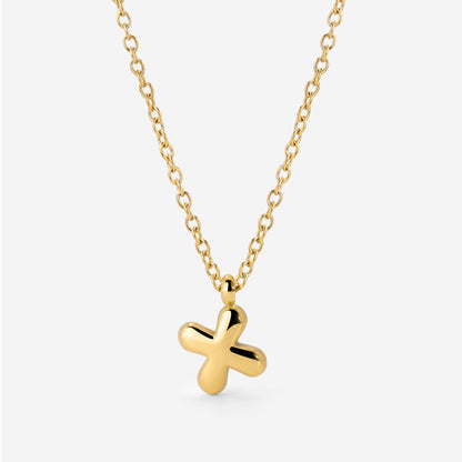 Bubble Letter Necklace Gold