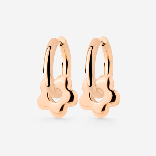 Chunky Bubble Flower Hoop Set Medium Roségold