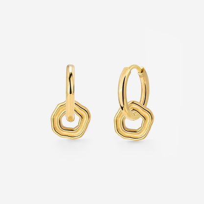 Coastal Charm Hoop Set Small Gold