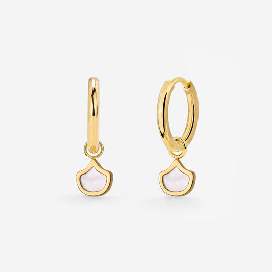 Fish Scale Hoop Set Small Gold
