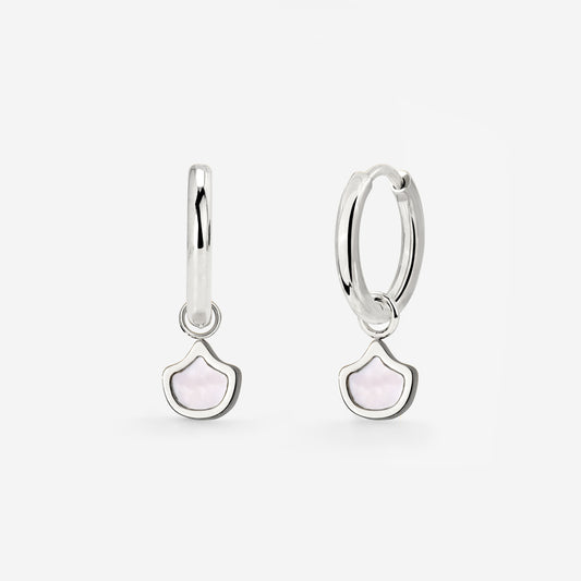 Fish Scale Hoop Set Small Silber