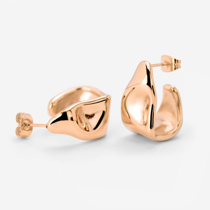 Liquid Shape Studs Roségold
